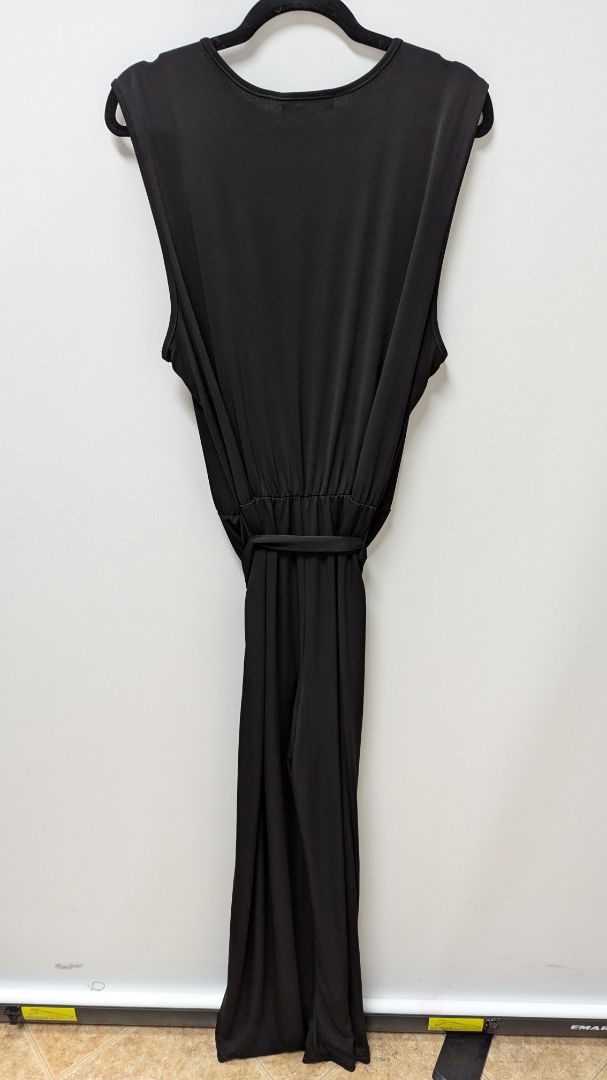 Style & Co Black Plunge Wide Leg Jumpsuit