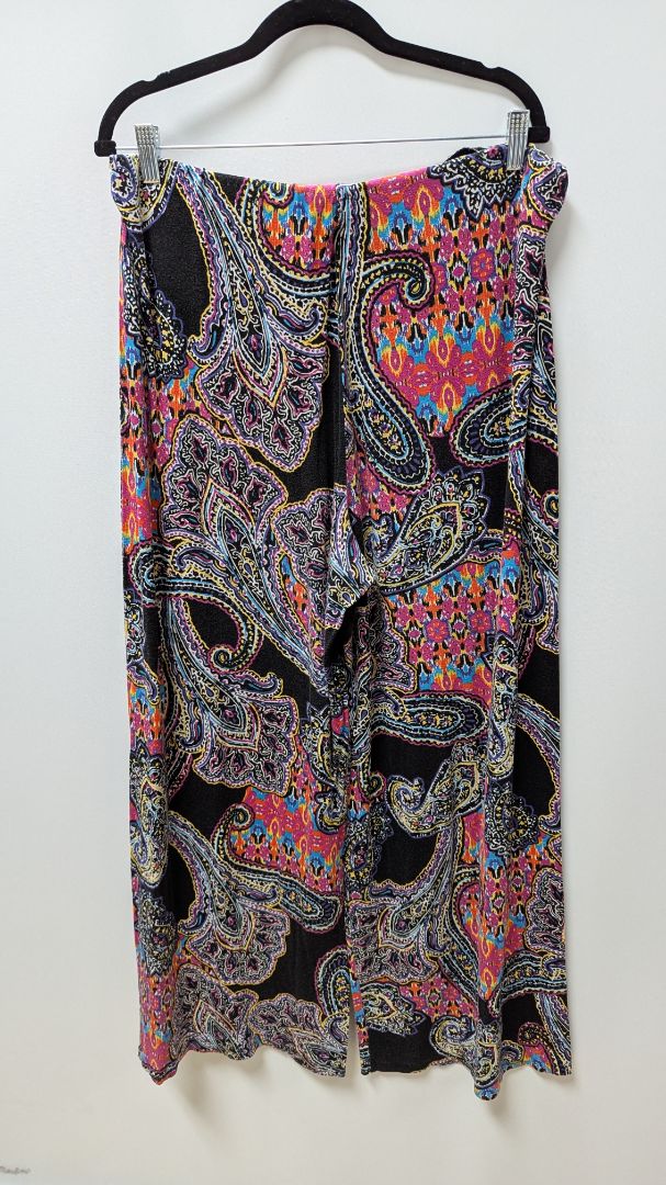 Lauren Ralph Lauren Black Paisley Wide Leg Pants