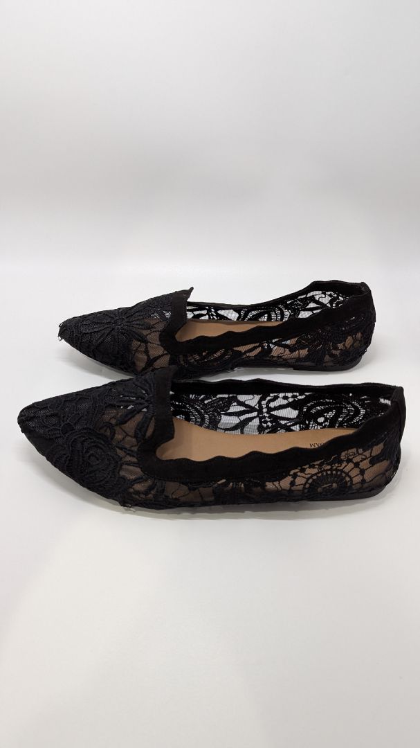 Seychelles Black Lace Pointed Toe Flats