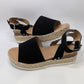 SODA Black/Tan Wicker Platform Sandals