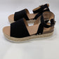 SODA Black/Tan Wicker Platform Sandals