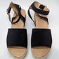 SODA Black/Tan Wicker Platform Sandals