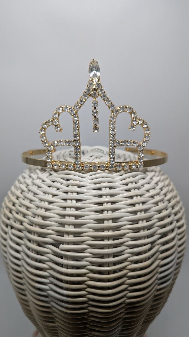 Gold/White Temple Medium Pageant Crown