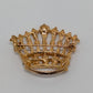 Gold/Multicolor Vintage Pearl Crown Brooch Pin