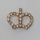 Gold/White Vintage Rounded Crown Brooch Pin