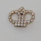 Gold/White Vintage Pointed Crown Brooch Pin