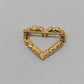 Gold/Red Vintage Heart Brooch Pin