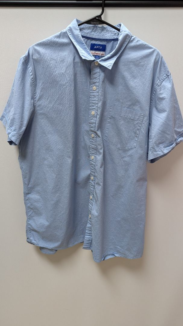 Apt. 9 Blue HEIQ "Smart Temp" Button Up Shirt