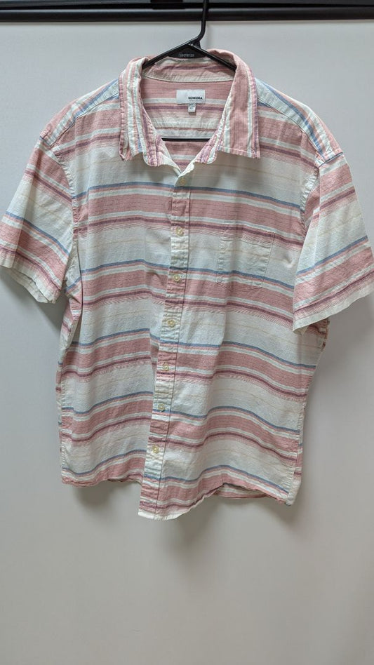 Sonoma Pink Striped Button Up Shirt