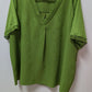 Flower & Feather Green Striped Sheath Blouse