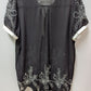 Alberto Makali Black/White Floral Silk Sheer Blouse