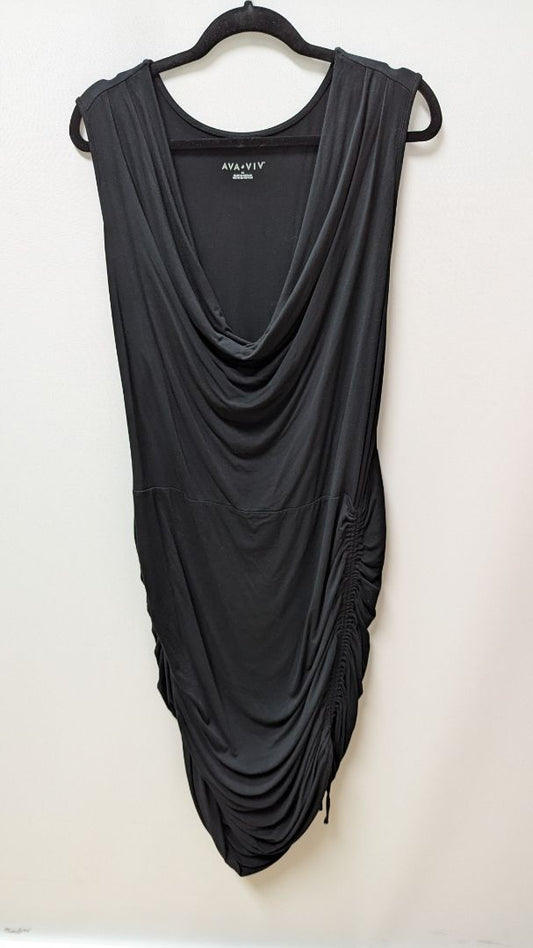 Ava & Viv Black Ruched Cocktail Dress