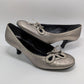 Franco Sarto Grey Leather Kitten Heels