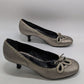 Franco Sarto Grey Leather Kitten Heels