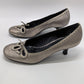 Franco Sarto Grey Leather Kitten Heels