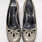 Franco Sarto Grey Leather Kitten Heels