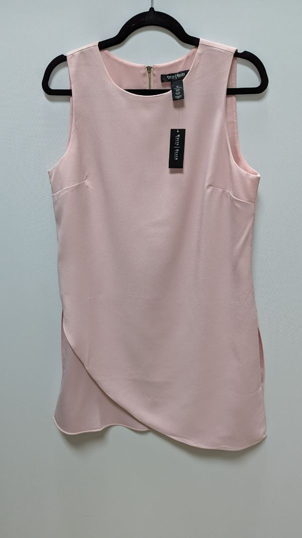 White House Black Market Rose Mist Curve Hem Tunic Blouse