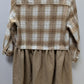 ImPerfect Tan Plaid & Lace Scarf Shacket with Fringe