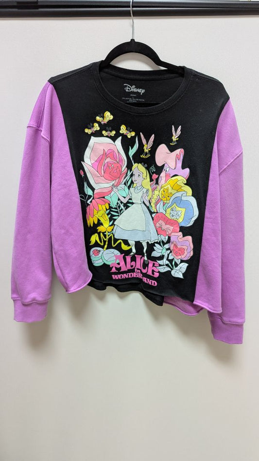 ImPerfect Black/Purple Split Panel Graphic Sweatshirt