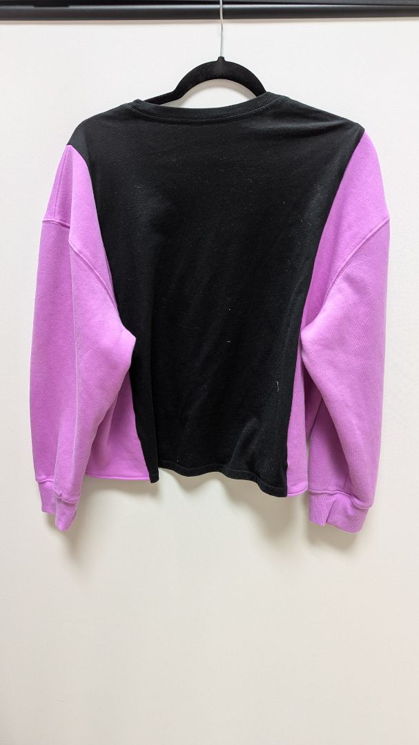 ImPerfect Black/Purple Split Panel Graphic Sweatshirt