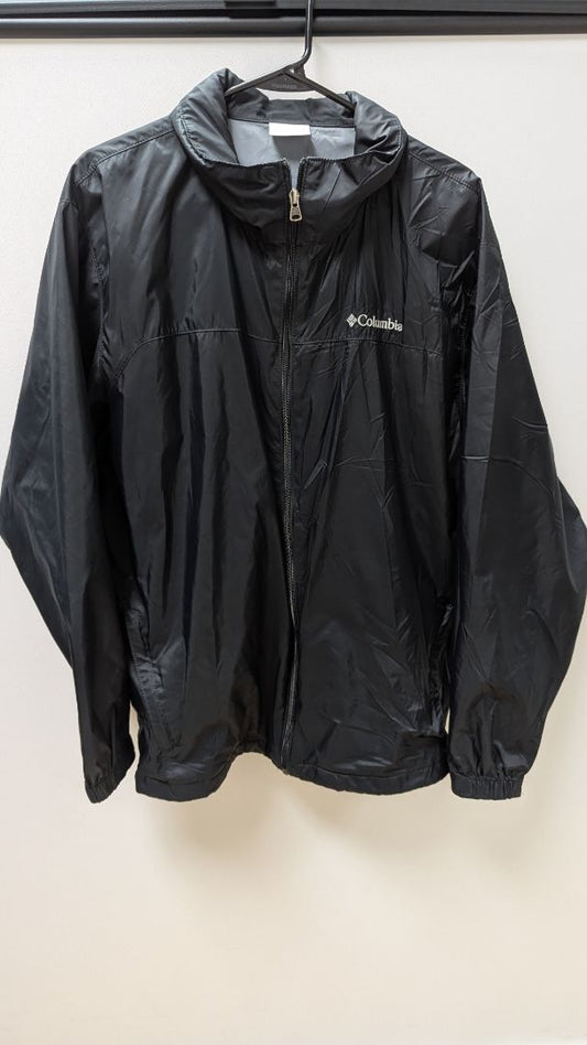 Columbia Black Zippered Windbreaker Jacket`