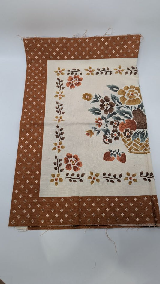Orange/Cream Thanksgiving-Themed Fabric Sheet