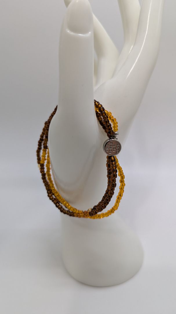 Orange/Brown Beaded "I'm a Force For Good" Bracelet