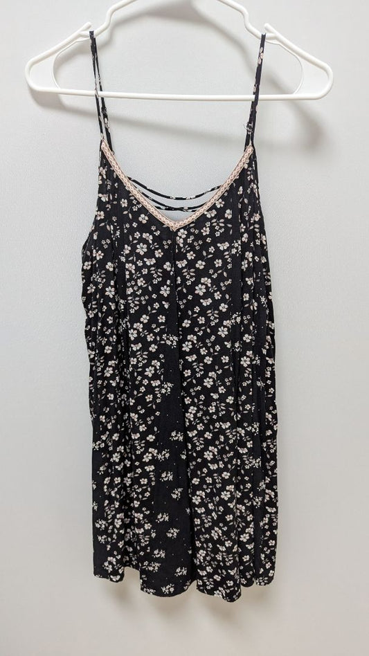 Maurices Black/Pink Floral Strappy Shift Dress