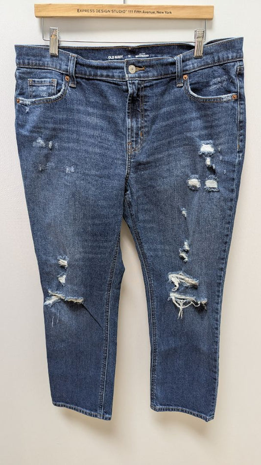 Old Navy Medium Wash Distressed Boyfriend Jeans