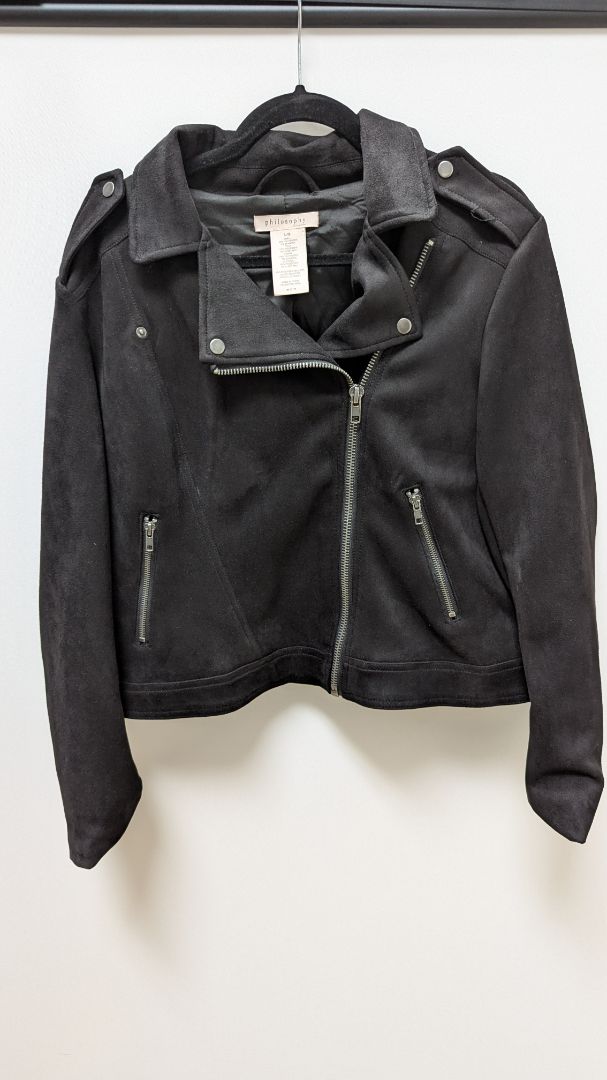 philosophy Black Faux-Suede Moto Jacket