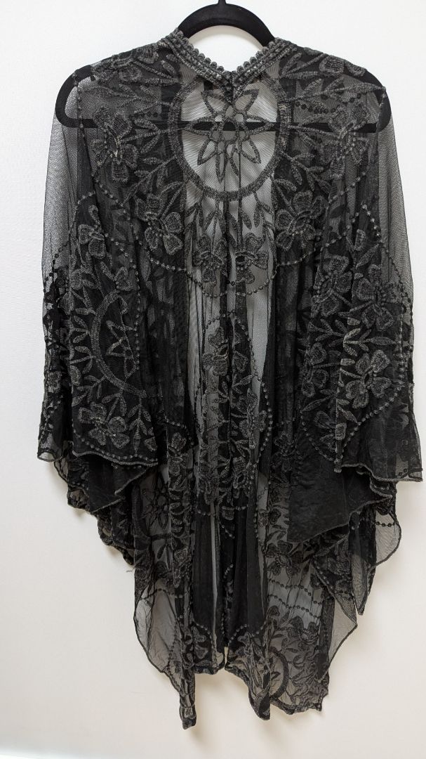 Origami Black Lace Kimono Overpiece