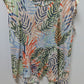 Multicolor Palm Floral Button-Down-Back Tee