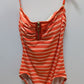 Michael Kors Orange Striped Halter-Neck One-Piece Swimsuit