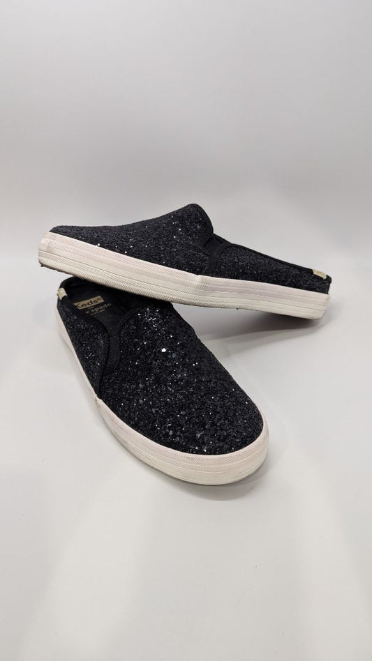 Keds x Kate Spade Black Glitter Slip-On Sneakers