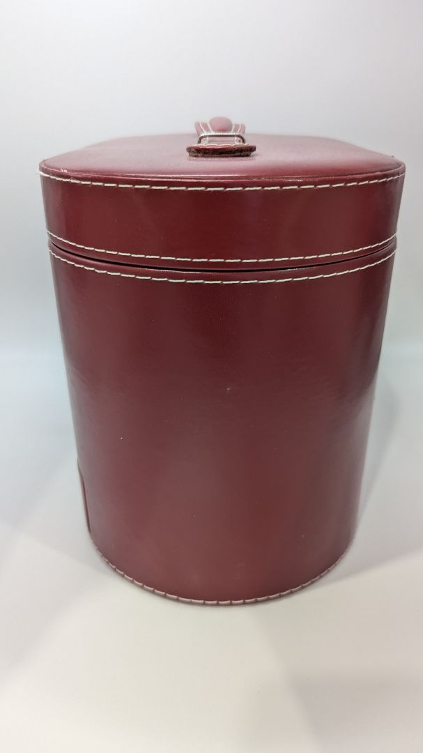 Red Leather Vintage Travel Jewelry Case