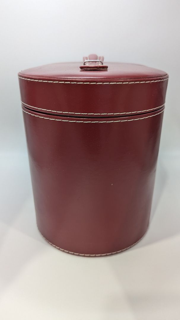 Red Leather Vintage Travel Jewelry Case
