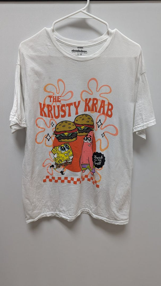 Nickelodeon White "The Krusty Krab" Graphic Tee