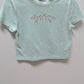 Juicy Couture x Forever 21 Light Blue Textured Cropped T-Shirt