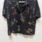 Joan Leslie Vintage Black Bamboo Button-Down Shirt