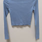 Forever 21 Blue Button-Down Cropped Cardigan