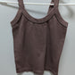 No Boundaries Brown Ribbed Snug Fit Cropped Tank