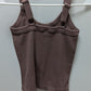 No Boundaries Brown Ribbed Snug Fit Cropped Tank