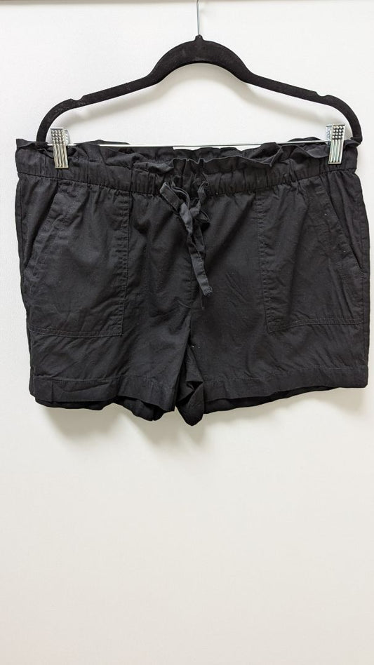 Loft Outlet Black Ruffled Cargo Casual Shorts