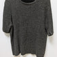 Zara Dark Grey Ribbed Knit Short Sleeve Sweater