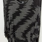 Grace Elements Black/Grey Patterned Lined Asymmetrical Blouse