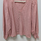 Old Navy Pink Half-Button-Down Peasant Blouse