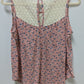 jolt Pink Floral Lace-Neck Sleeveless Blouse