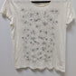 Merona Ivory/Grey Beaded Flower T-Shirt