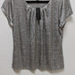 Worthington Silver Metallic Short Sleeve Blouse
