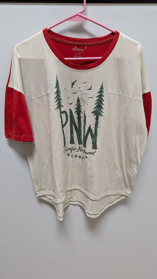 Columbia Beige/Red "Pacific Northwest" Graphic T-Shirt